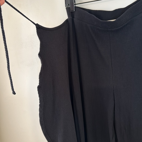 Free People Beach Saturday Night Ribbed Wrap Pants Size M Black - Picture 3 of 10